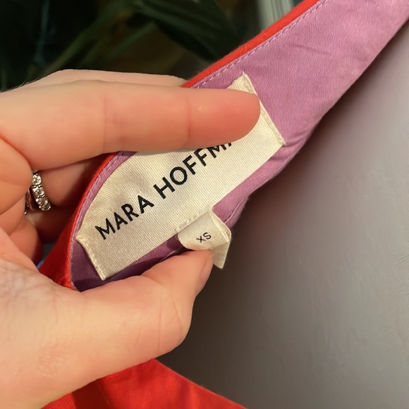 Mara Hoffman Georgia Color Block Midi Dress w V Back - Picture 10 of 11